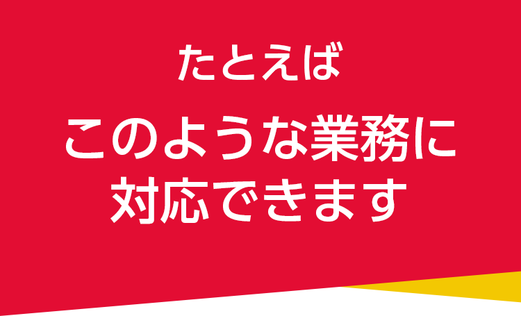 たとえばこのような業務に対応できます